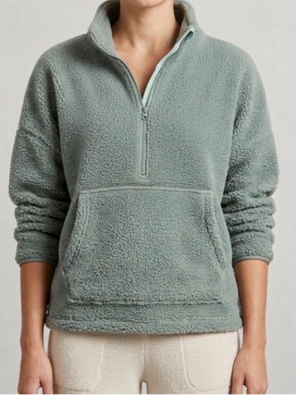 Women's Teal Half-Zip Sherpa From The UK